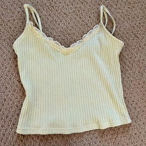 Floral neckline yellow tank top from H&M